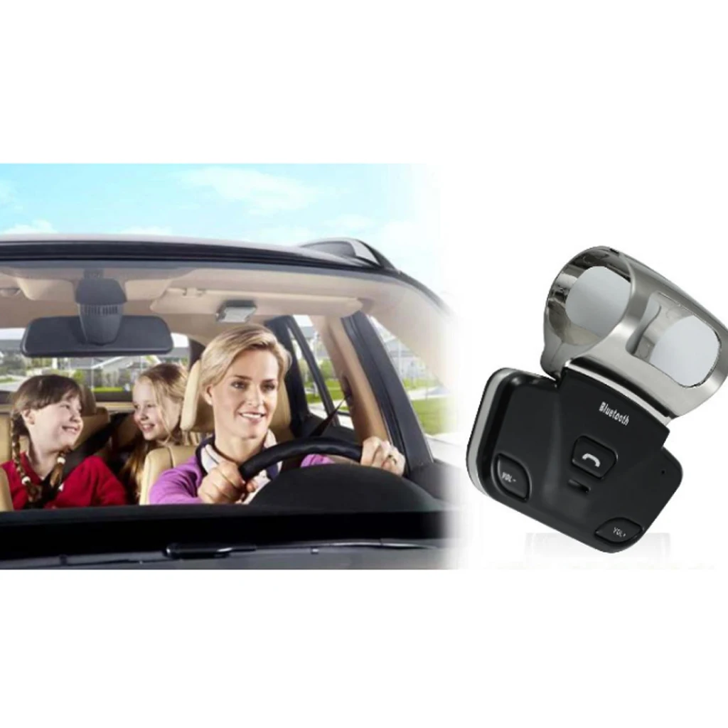 LD318 Steering Wheel Car Wireless Bluetooth Hands-Free Kit with Car Charger+Cable