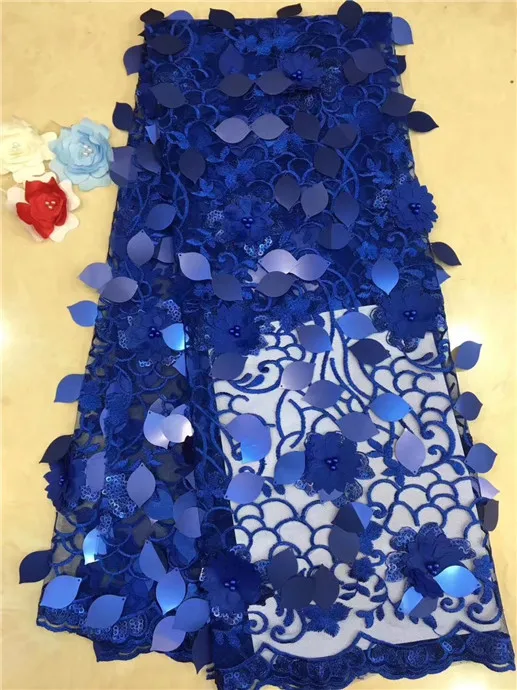 

Embroidered Tulle Lace Fabric 5yards french glitter lace fabric high quality african tulle lace fabric with sequin(FJ-2-19