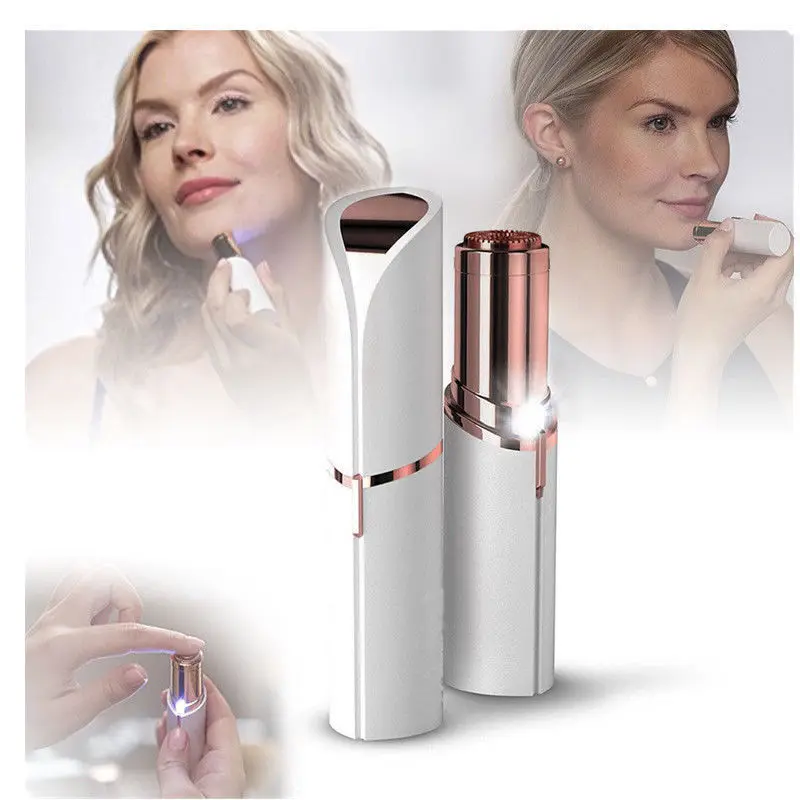 

USB Rechargeable Finishing Touch Lipstick Hair Remover Women's Electric Face Epilator