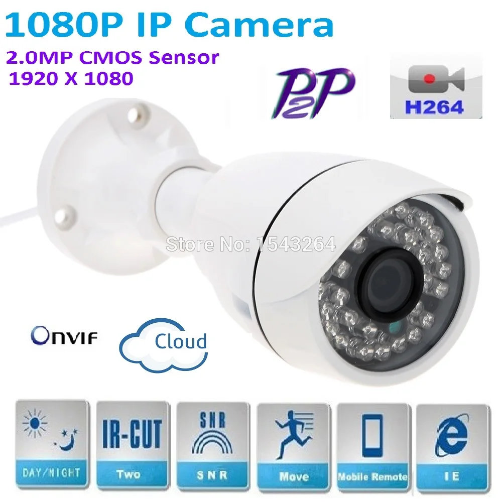 

New type 1920*1080P 2.0MP Mini Bullet 1080P IP Camera ONVIF H.264 P2P Waterproof Indoor IR CUT Night Vision Easy Plug and Play,