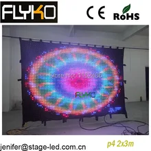 Продукт красочные p4 2x3 м led видео занавес для различных случаев
