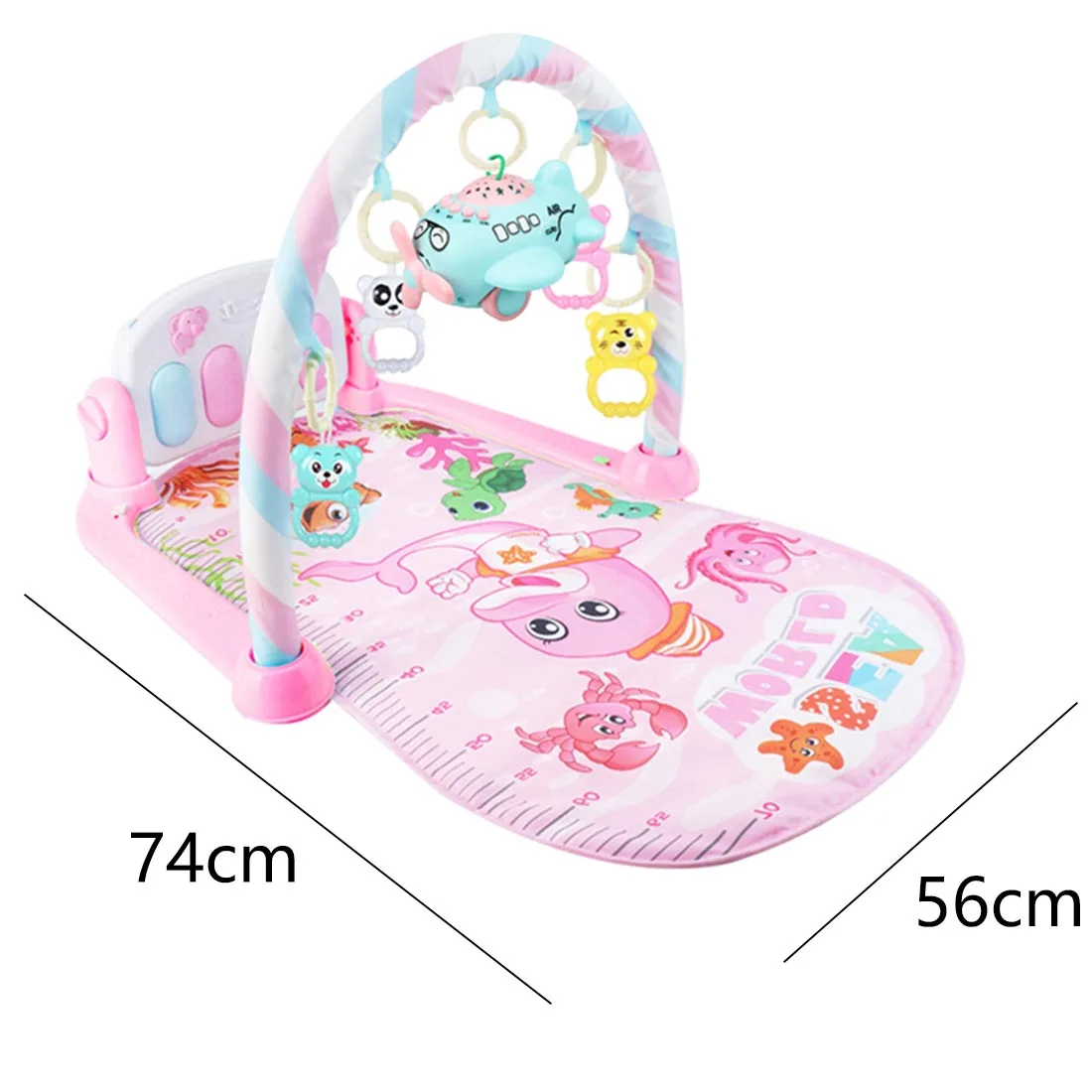 Baby Play Mat Round Lion Turtle Crawling Blanket Infant Game Pad Play Rug Kids Music Game Blanket Kids Crawling Mat
