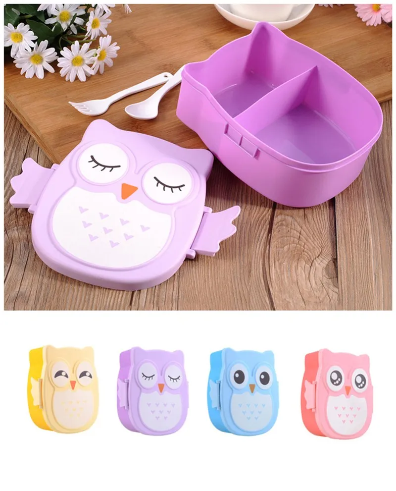

Brand New Cartoon Owl Lunch Box Food Fruit Storage Container Portable Bento Box Picnic Container Lunchbox