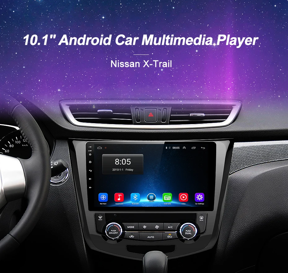 Perfect AWESAFE 2 din Android 8.1 Car Radio Multimedia video player gps navigation For Nissan X-Trail X Trail Qashqai 2014-2016 gps head 3