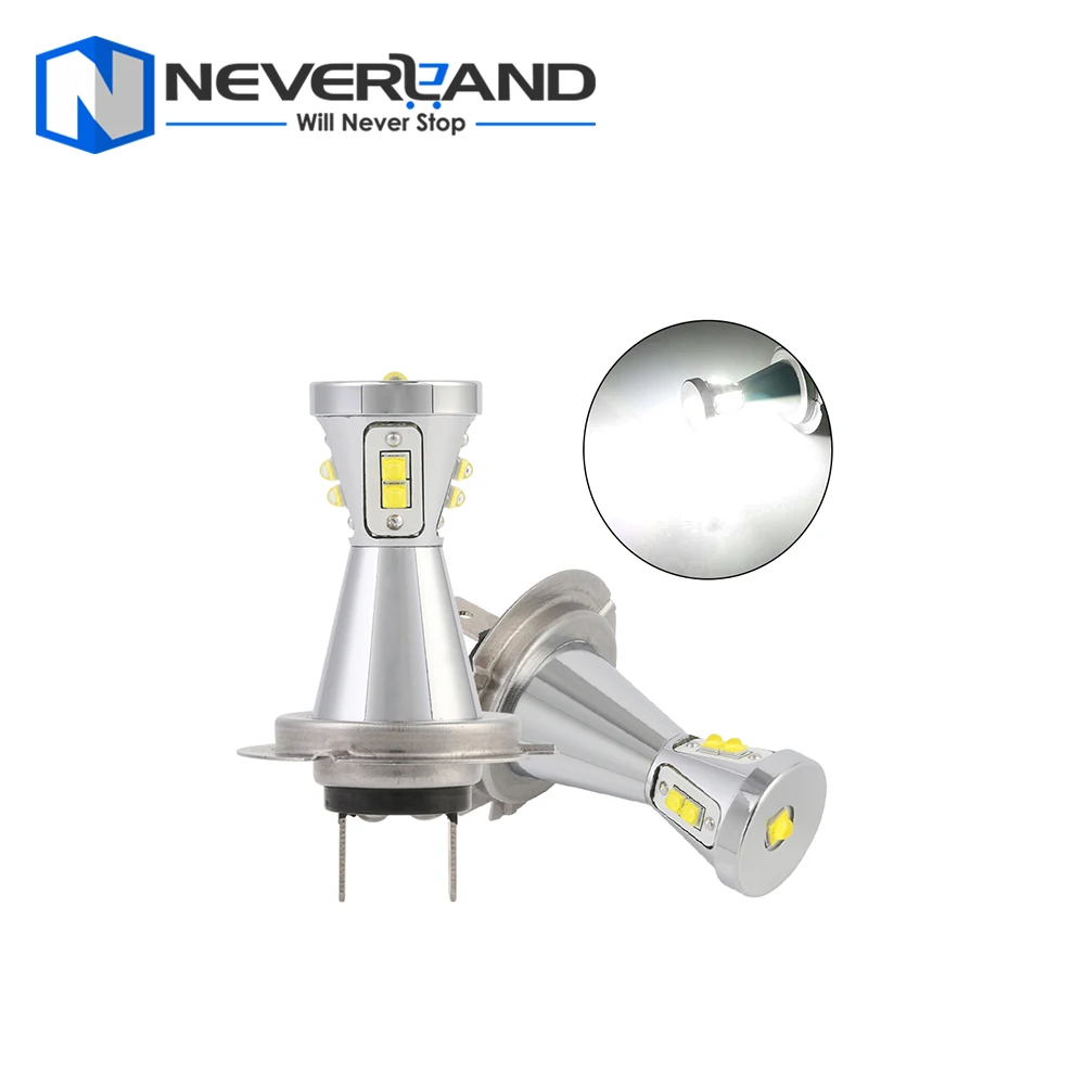 

High Power H7 90W/set 750lm With CREE LED Chips LED Fog Light Lamps Auto Car Led Driving Headlight Bulbs DRL 6000K White D30