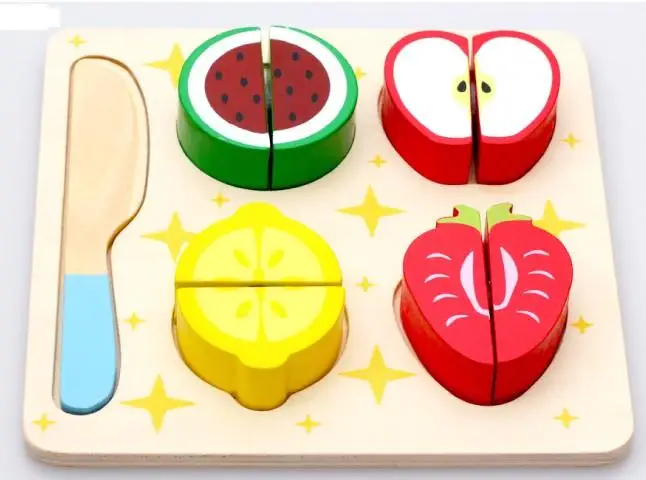 

Wooden toys multifunctional fruit puzzle, cut the fruit game, wooden apple