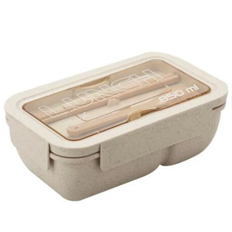 

850Ml Wheat Straw Lunch Box Bento Boxes Microwave Dinnerware Food Storage Container Lunch Box