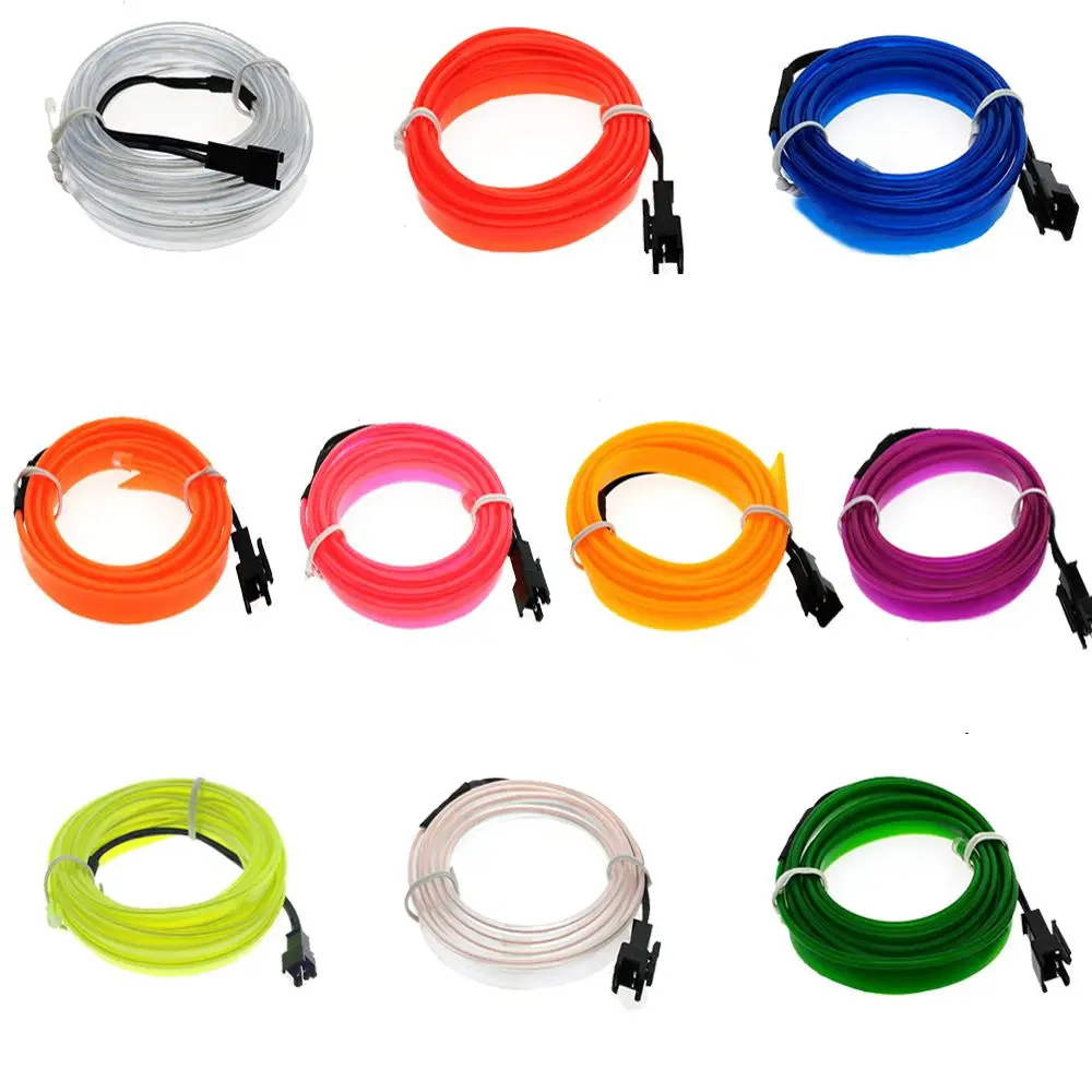 Only EL wire EL Wire 6 мм Неоновый автомобильный светильник с пришивными краями, светящийся электролюминесцентный светильник для Хэллоуина, рождественской вечеринки, декоративный светодиодный светильник - Испускаемый цвет: Only EL wire