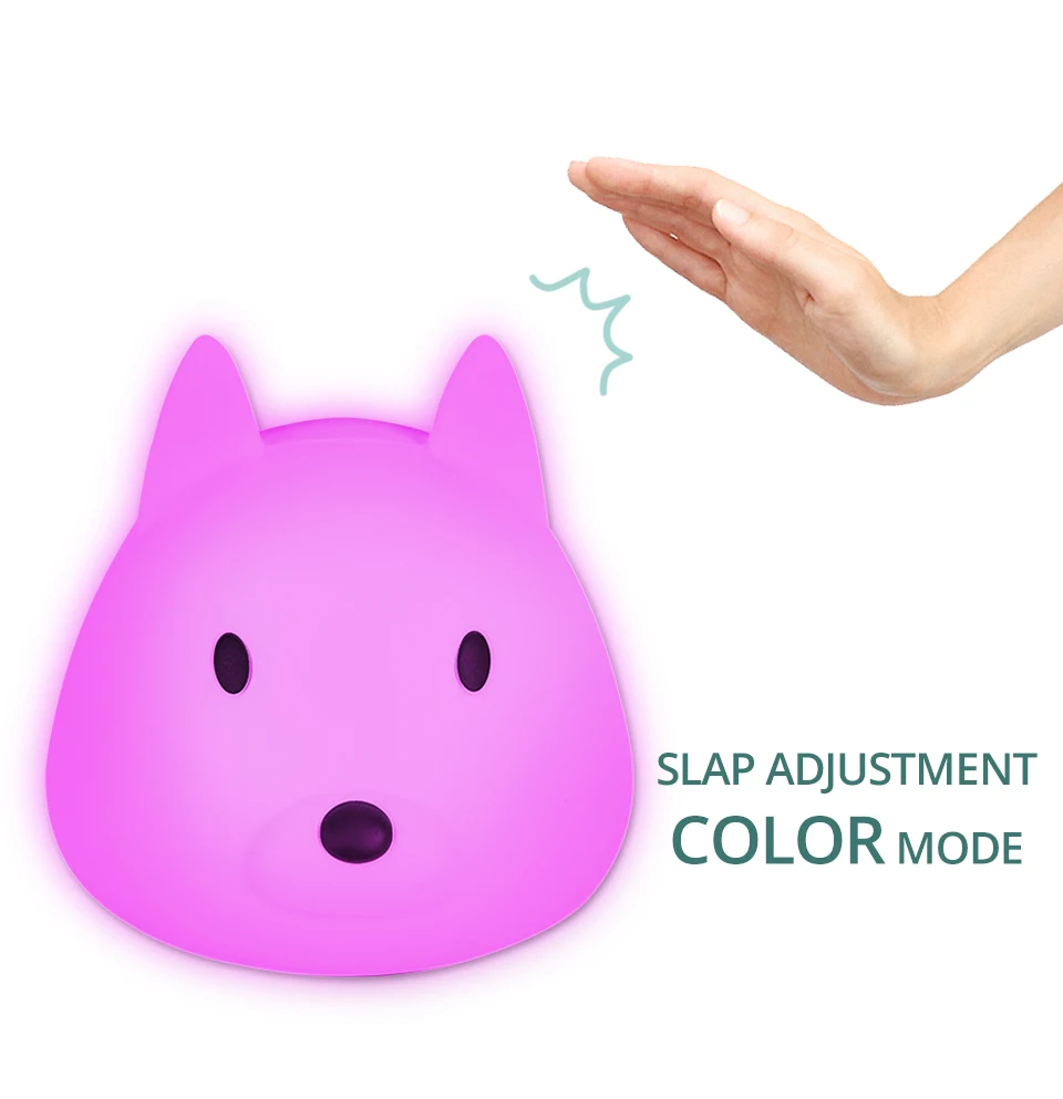 Touch Silicone Led Night Light USB Rechargeable Baby Children Kids Gift Animal Cartoon Lamp Bedside Bedroom (7)