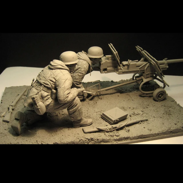 1/16 resin model soldier World War II soldier East War battery scene  Unpainted and Unassembled  kit 3