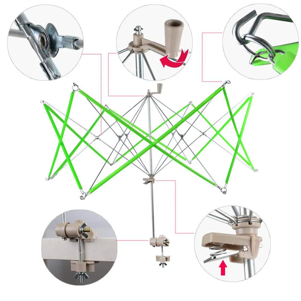 Wool Winder Umbrella Swift Yarn Winder Holder Ball Winders for Winding Lines Fiber Yarns or Other Strings
