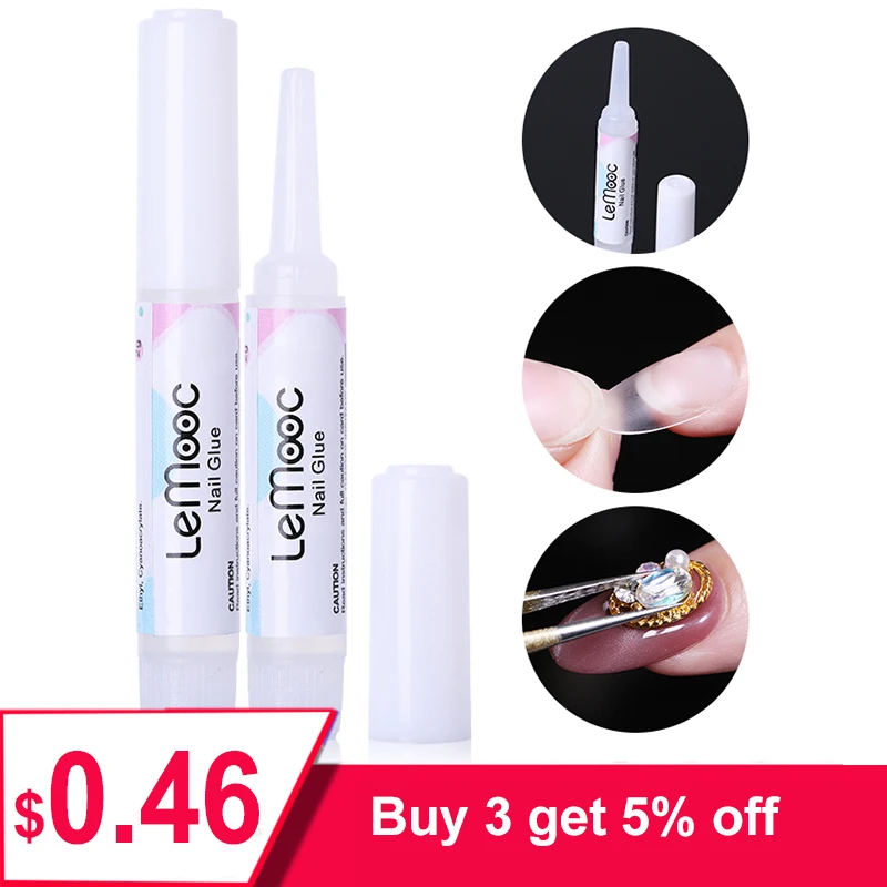 

10/5/3/1Pcs /Set 2g Fast Drying Nail Glue for False Nails Glitter Acrylic Decoration False Nail Tips Design Faux Nail Care Tools