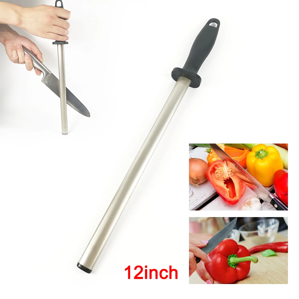 

Diamond Knife Sharpener Steel Oval Sharpener600# Steel Professional Chef Knife Sharpener Knife Sharpening Rod ABS Handle