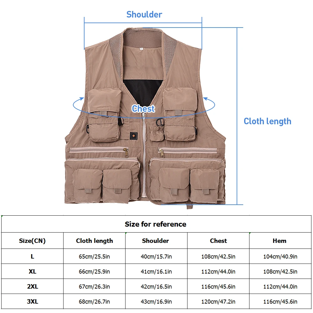 Жилет для рыбалки на открытом воздухе, жилет без рукавов, сетчатый мужской жилет для рыбалки с несколькими карманами, жилет для фотосъемки, рыбалки, охоты, альпинизма