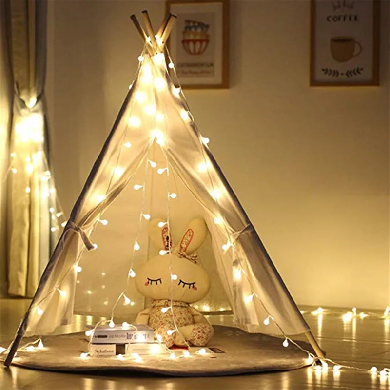 

3M/5M/10M Garland Xmas Warm LED Ball String Light USB 5V Battery Operated Fairy Lights For Christmas Tree Wedding Party Decor