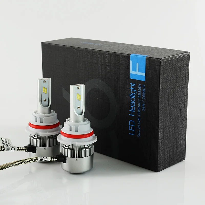 

72W 7600LM set 9007 Hi Lo Car LED Headlight H7 H1 12V Flip Chip H4 H11 H13 HB3 9005 HB4 9006 6000K Headlamp Replacement Kit #C6F
