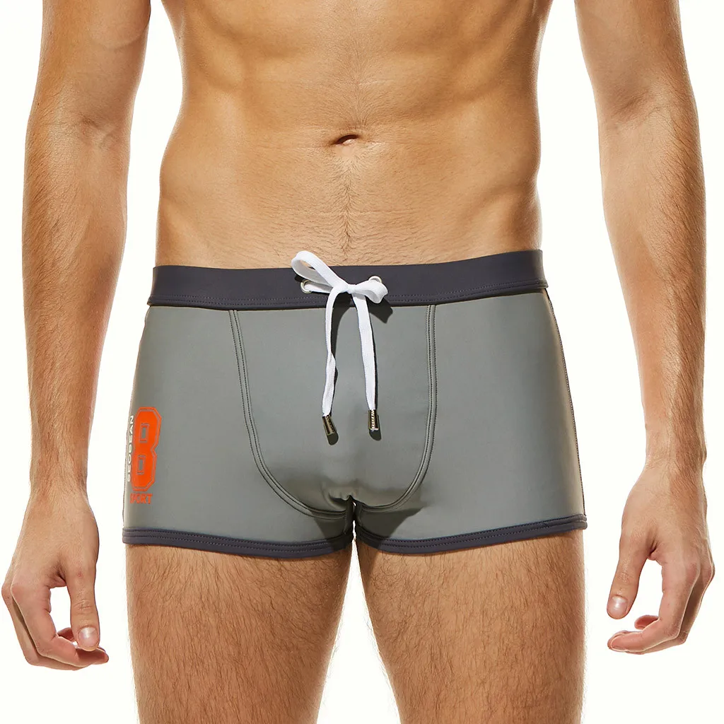 Gray CHAMSGEND, сексуальный купальник, для мужчин, maillot de bain, для мужчин, s, плавки, шорты, для плавания, Zwembroek, Heren Zwembroek - Цвет: Gray