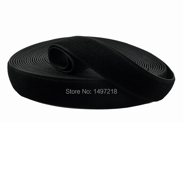 Laço de Fita 25mm de Largura de 20 Venda Quente Profissional Preto Branco Metros - Rolo Black Stretch Elastic 4 tape elastic