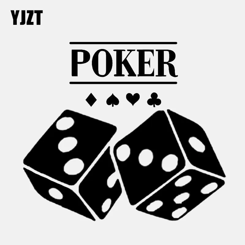 YJZT 13.7*12.1CM Fashion Poker Dice Vinyl Decor Car Sticker