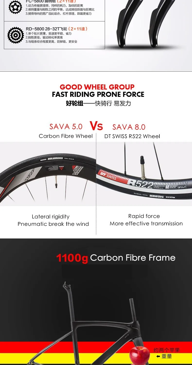 Perfect Original Brand Brake Wind Carbon Fibre Road Bike 22 Speed 700cc*23c Shiman0 5800 Racing Bicicleta Light Bicycle 10 Perfect Original Brand Brake Wind Carbon Fibre Road Bike 22 Speed 700cc*23c Shiman0 5800 Racing Bicicleta Light Bicycle 10