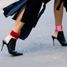 Роскошная модель подиума кожаный браслет на щиколотку с пряжкой женские вечерние фланелевые Модные ботильоны с цепочкой на лодыжке женские сексуальные Vervel 4 цвета