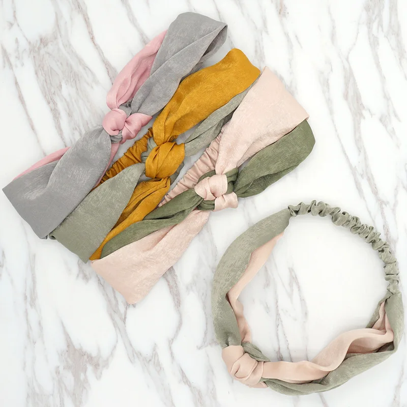 

Fashion Simple Cross Bow Patchwork Women Elegant Elastic Headband Hair Holder Headwear Hair Styling Tools For Women Girls