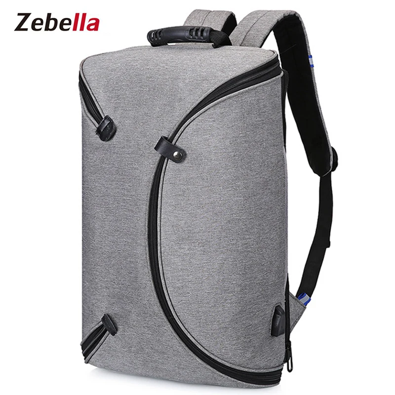 

Zebella Brand USB Charging Men Backpack Unisex Light Slim Minimalist Fashion Mens School Waterproof Bag Laptop Backpacks Mochila