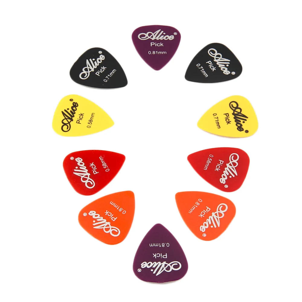 Top 100pcs Bass Guitar Picks Colorful Thickness Mix 0.58 0.81mm