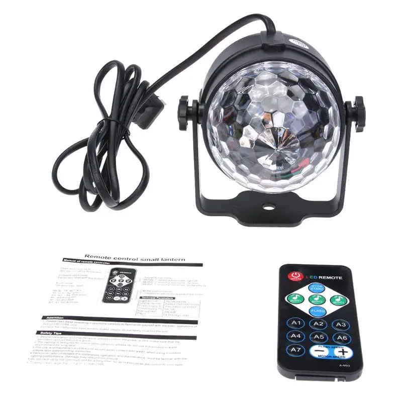 

LED Stage Lamps Crystal Magic Ball Sound Control Stage Effect Projector Laser DJ Party Atmosphere Light With Remote Control