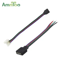 AmmToo 5 шт. 4Pin RGB светодиодные ленты провода кабель без пайки подключения для RGB 5050 3528 светодиодные ленты лампы аксессуары