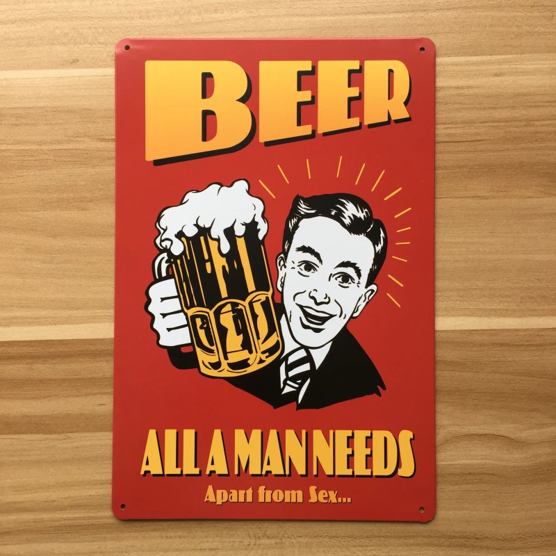 Antique BEER Poster Vintage Plaque metal Tin Sign Retro Iron Crafts