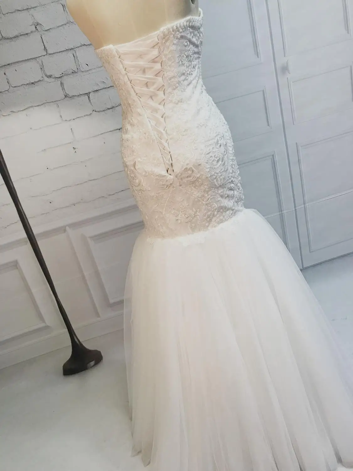 Erosebridal Новое поступление Свадебные платья без бретелей кружевное свадебное платье длиной до пола без поезда платье невесты