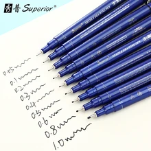 10 шт. Микрон ручка набор Fineliners водонепроницаемый черные чернила Эскиз Рисование маркером карандаш для карандашей ручной работы Dessin Tekenen художественные канцелярские принадлежности