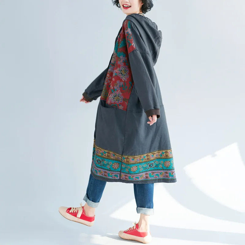 Runback Hoodie Woman Jeans Dress Big Size Personality Print Casual Vintage Denim Robe Longue Club Wear Long Sleeve Vestidos