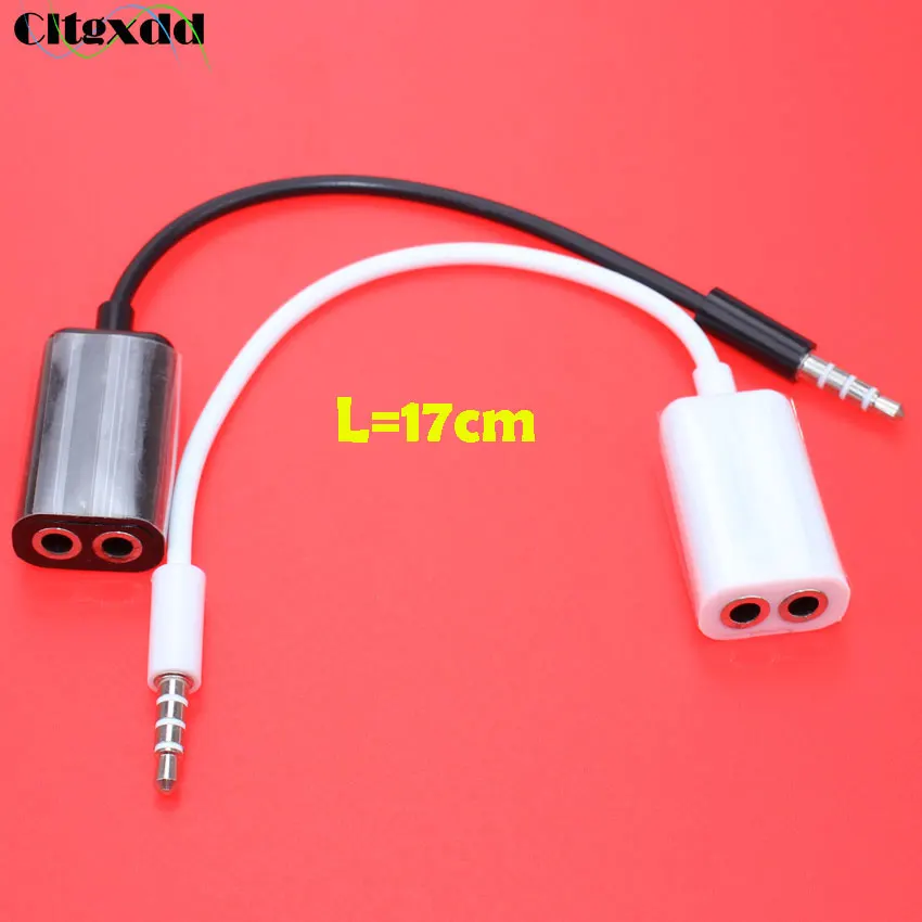 

cltgxdd 3.5 mm Earphone Jack Audio Cable Micphone Y Splitter 1 male to 2 Female Lovers headphone Cord for iphone ipad Laptop PC
