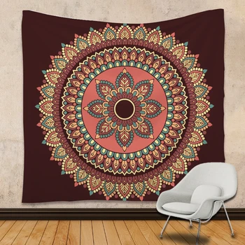 

Bohemia Mandala Black and White Colorful Tapestry Farmhouse Decor Wall Hanging Beach Picnic Travel Cloth Customize