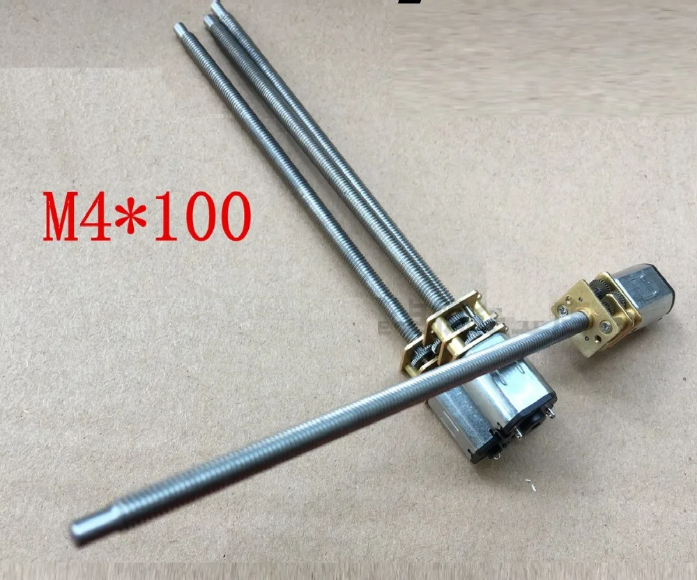 Motor da Engrenagem do Parafuso dc com Eixo de 100mm de Comprimento Pces 100mm Ótimo Micro Thread Motor Diminuto Faça Você Mesmo 2 N20 m4 * 4 motor da engrenagem do parafuso micro thread