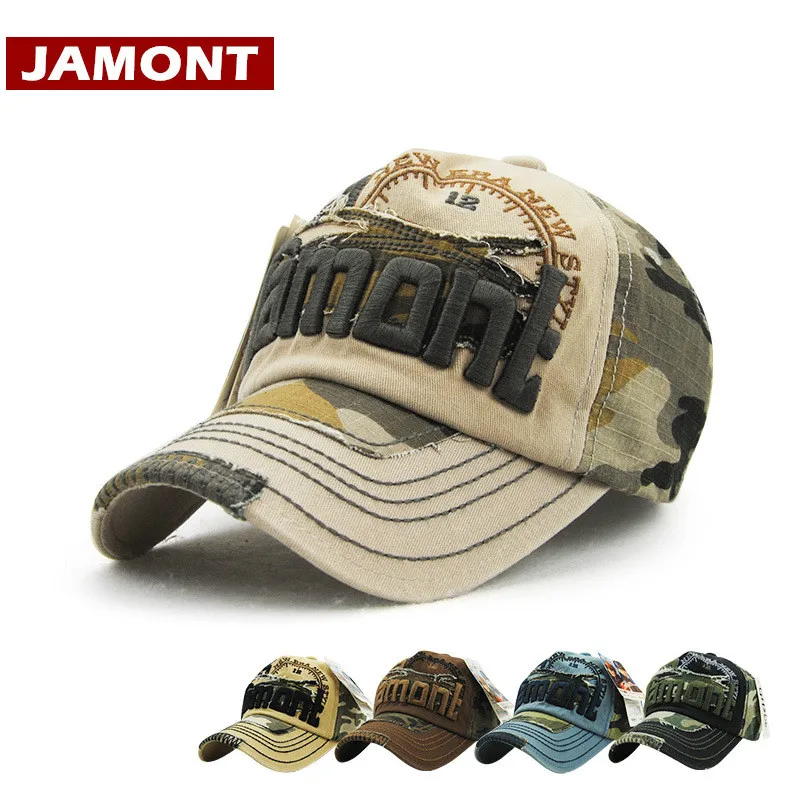 

[JAMONT] Men Baseball Cap Unisex Camouflage Bone Hat Leisure Sun Hat Embroidery Letter Cap Masculino Dad Hat Trucker Wholesale