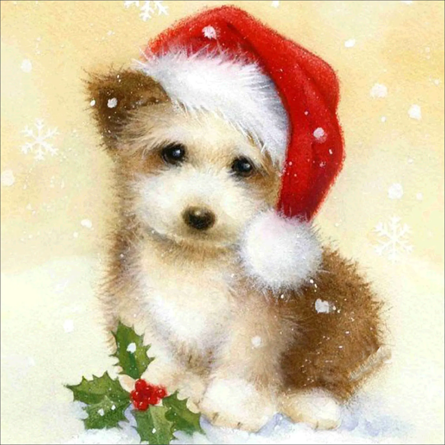 

YHYS 5D Regular hexahedron Diamond Painting, Christmas Dog Decoration Painting Home Decorating Sticker Kit Craft Set(30x30CM)