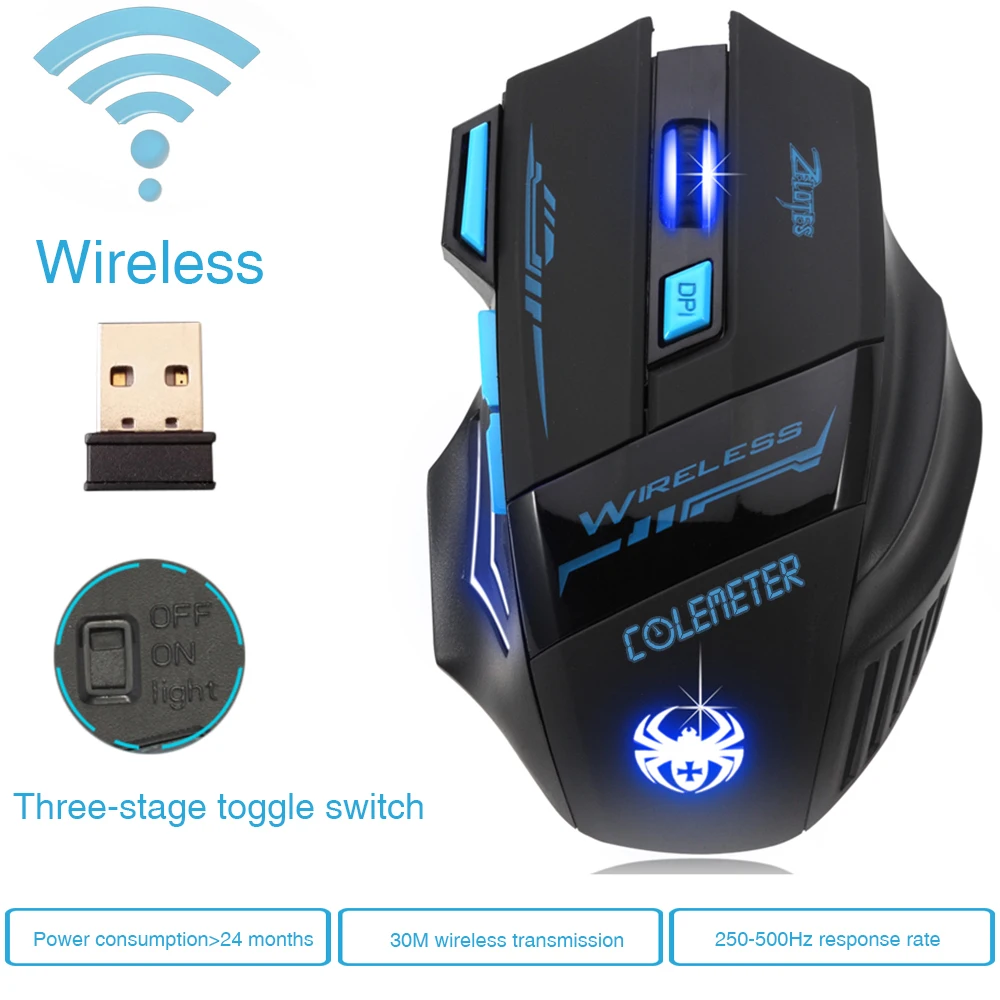 Super Hot Wireless Mouse Gamer Game Mouse Optical 2400DPI