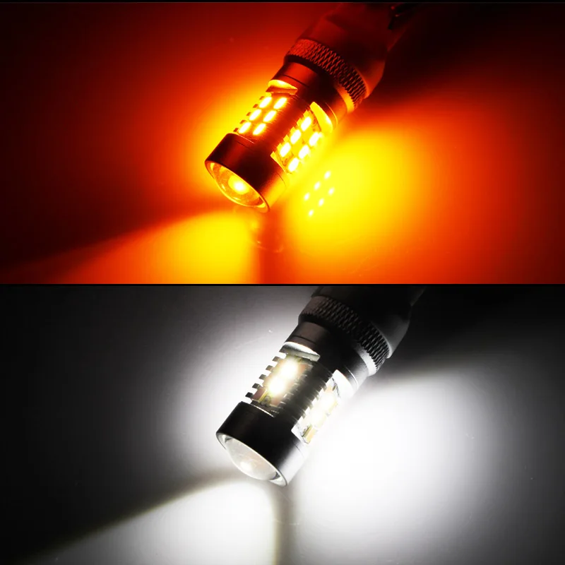 IJDM высокое Мощность 28-SMD 1157 Dual-Цвет горки светодиодный лампы для передний указатель поворота(7-белый 21-желтый