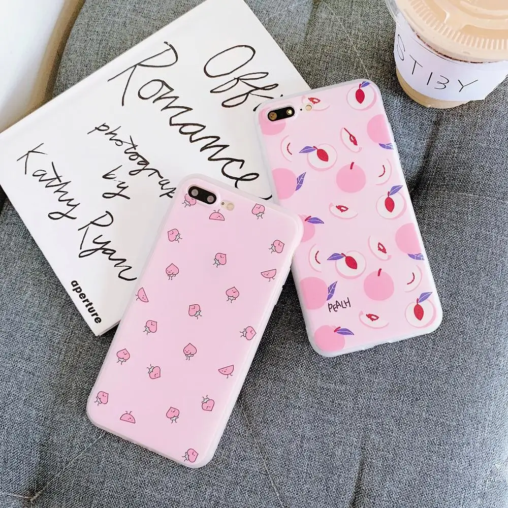 

Summer Fruit Peach Soft Phone Case For iPhone XS MAX XR X Case Silicone For iPhone 8 7 Plus 6 6s Plus Case Back Cover Shell