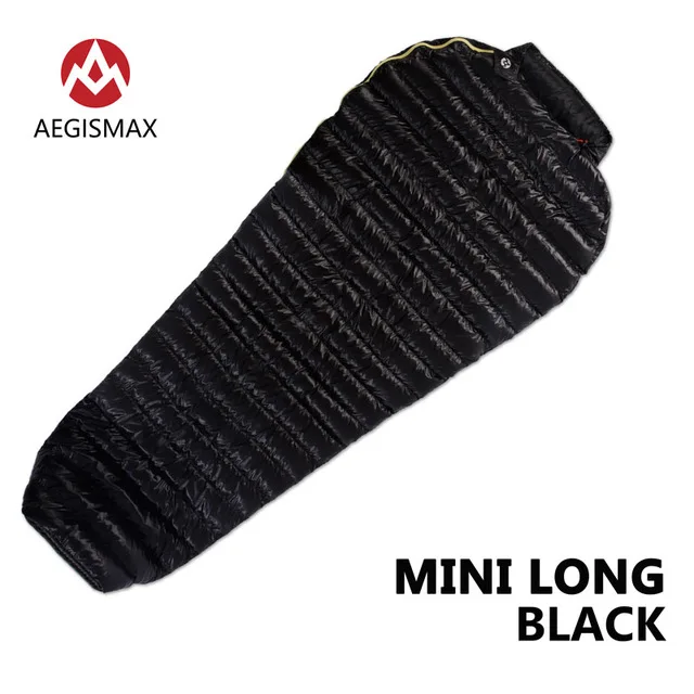 AEGISMAX Ультра лёгкий спальный мешок мини-мини длинный 95% гусиный пух Мумия Открытый Кемпинг удлиненный взрослый Нейлон Весна ленивый мешок - Цвет: Black 258g L
