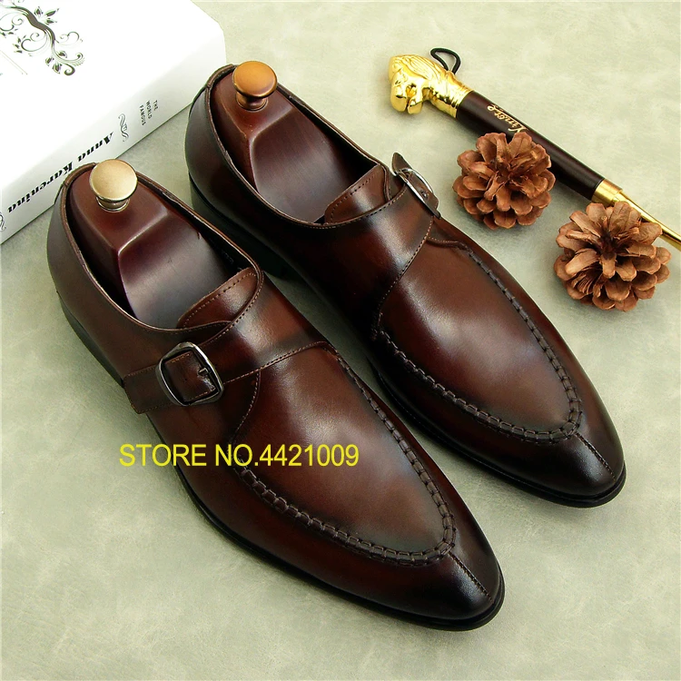 

Real Leather Fashion italy Male Derby Oxfords Shoes 2018 Buckles Spring Autumn Slip On Dress Tuxedo Suits Oxfords Shoes