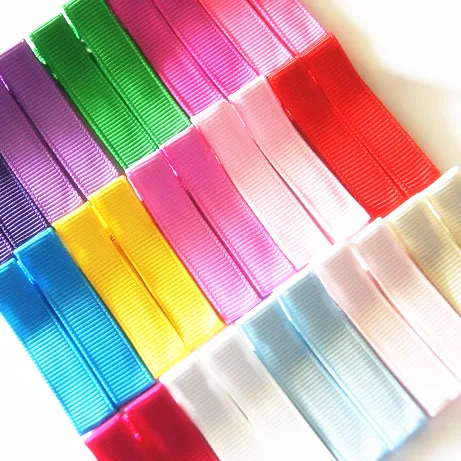  solid color ribbon bow hair clips for baby girl kids assorted 