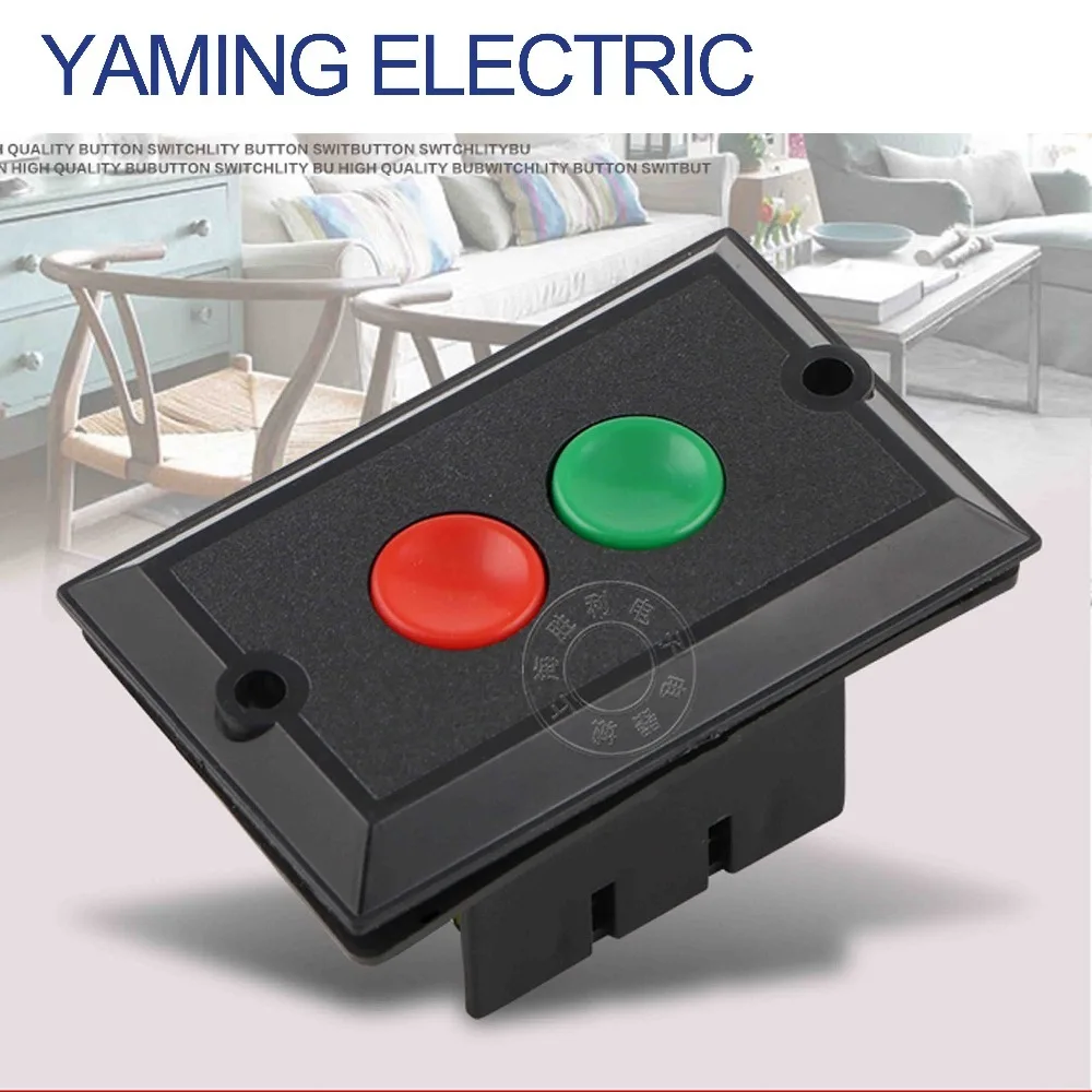 

P243 Bench Drill Machine Switch AC 380V 2KW I/O Red/Green On Off Start Stop Push Button Switch 6 Screw Terminals KAO-5B