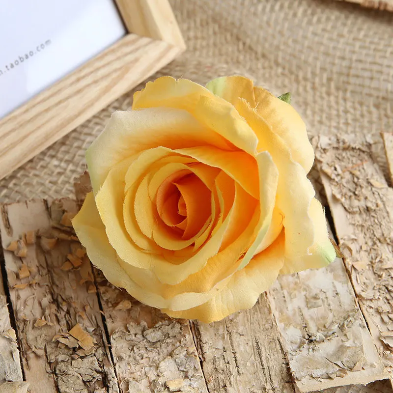 10 шт. 10 см большие бархатные цветы, искусственные шелковые розы, настенные искусственные цветы, высокое качество для свадьбы - Цвет: yellow