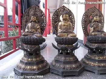 

Tibet Buddhism Bronze three Saints of the West Kwan-Yin Guan Yin Buddha statue Discount 55%