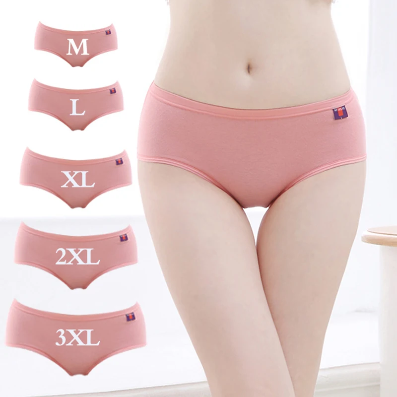 

1pcs 95%Cotton Panties Woman Solid Color Style Fashion XXL 3XL Large Size Underwear Low Waist Soft Comfortable Sexy Briefs Women