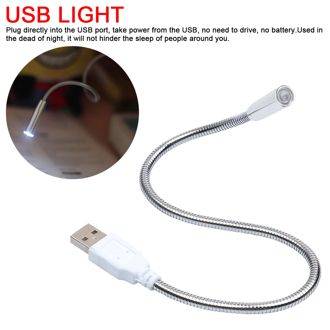 Laptop Book Reading Mini Adjustable Keyboard lights USB LED Lamp Night Light